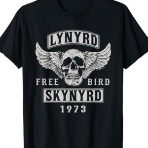 Free Bird Skull 1973 T-shirt, Men's Shoulder T-shirt